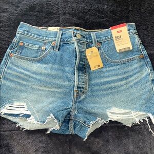 Levi's Women's Distressed Blue Jean Shorts